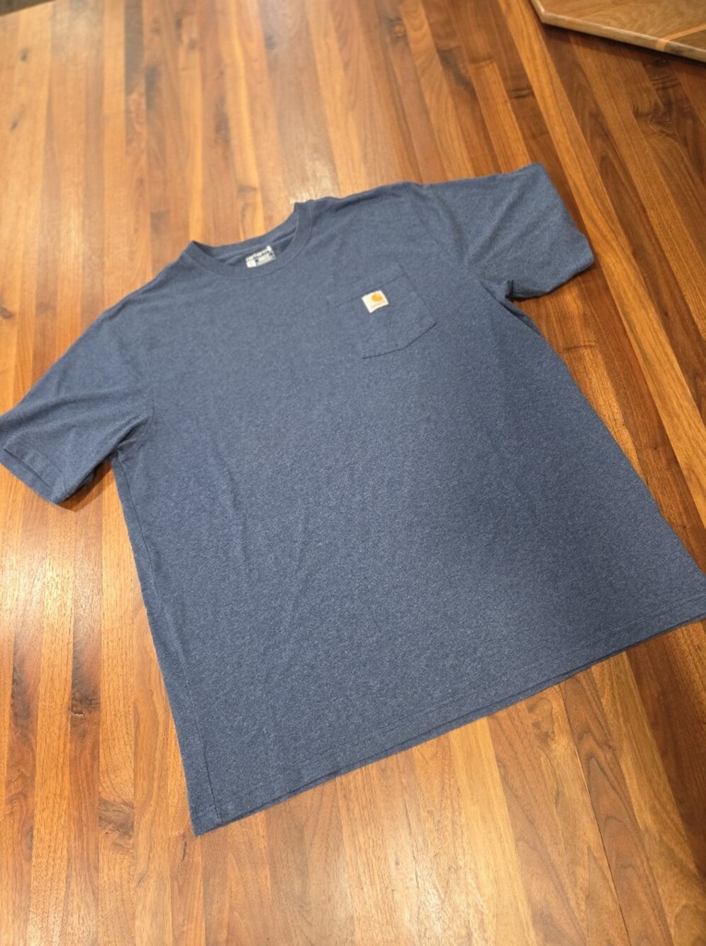 Carhartt Navy Short Sleeve Pocket Tee Loose Fit Size XL Tall